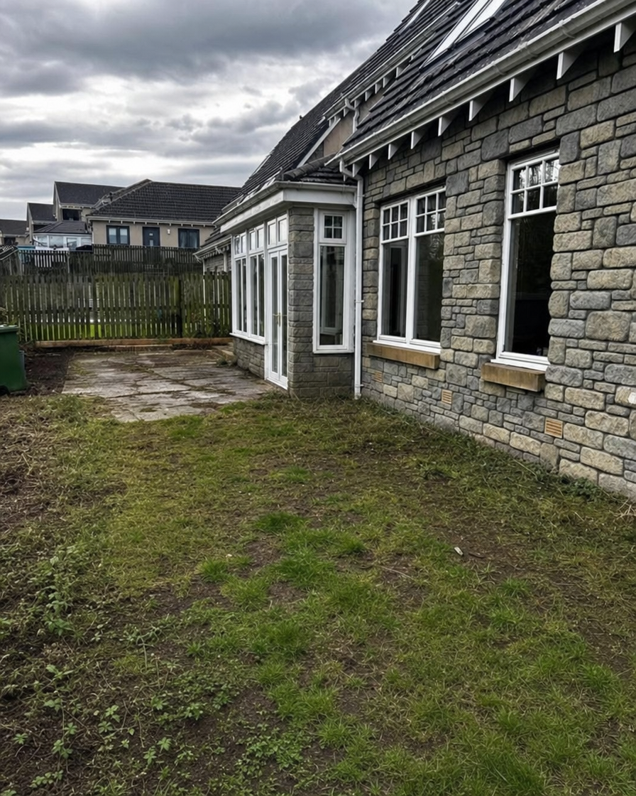 Before — garden prior to landscaping
